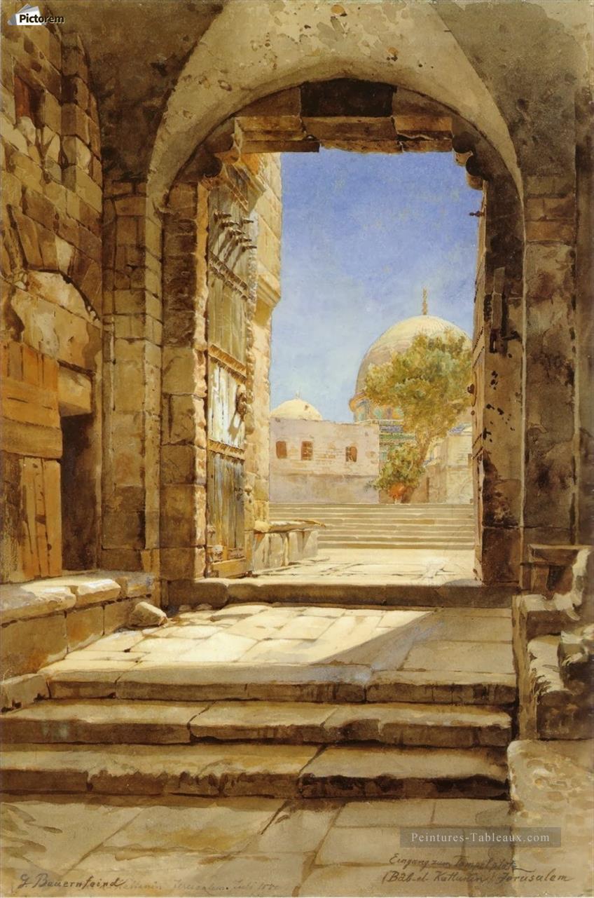 Eingang zum Tempelplatz à Jérusalem Gustav Bauernfeind orientaliste Peintures à l'huile